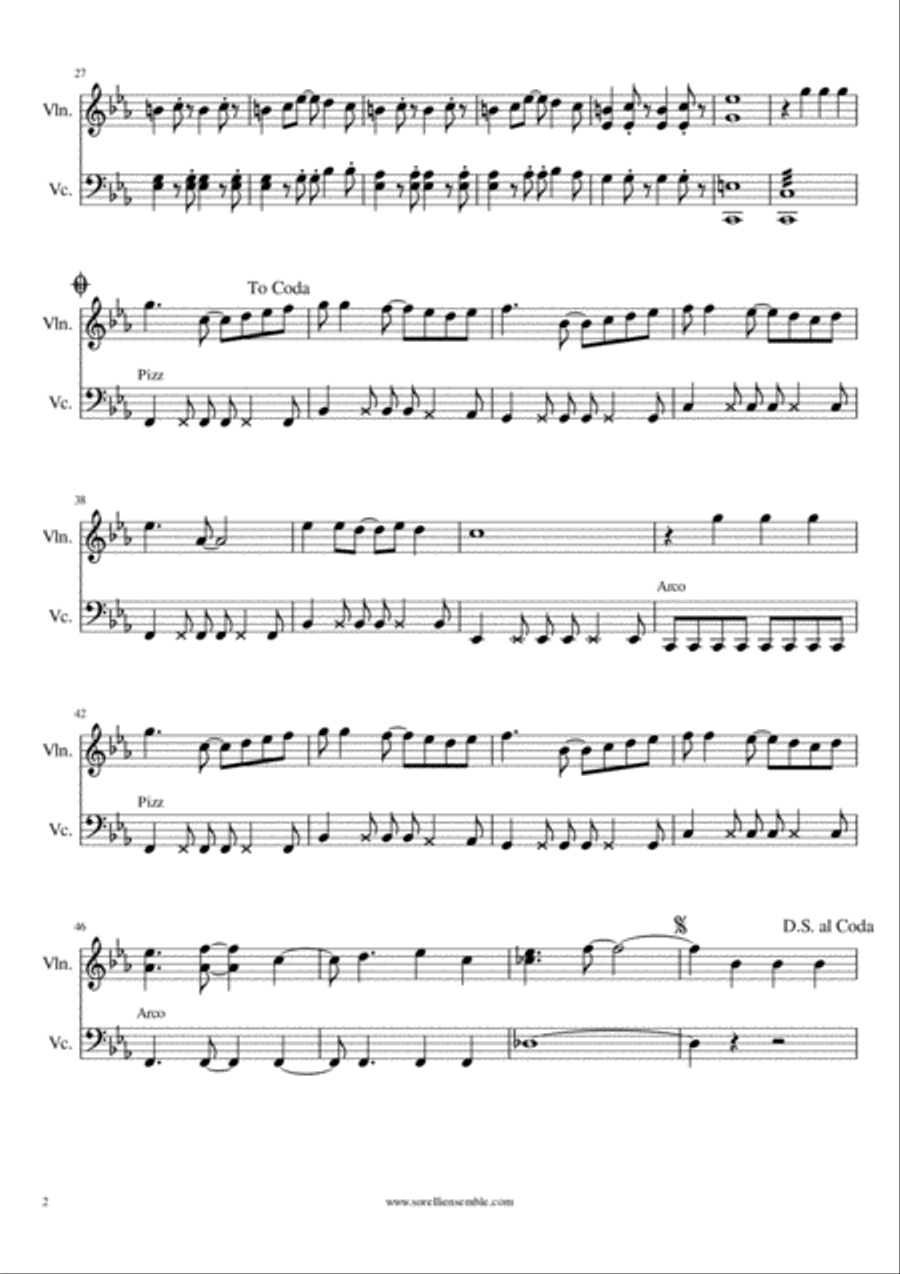 Can't Take My Eyes Off Of You String Duet scores gallery preview page 2