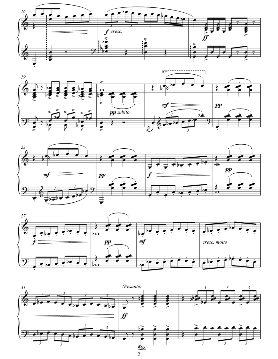 Danza Del Molinero ('The Miller's Dance') (From El Sombrero De Tres Picos ('The Three-Cornered Hat') Piano Solo scores gallery preview page 2