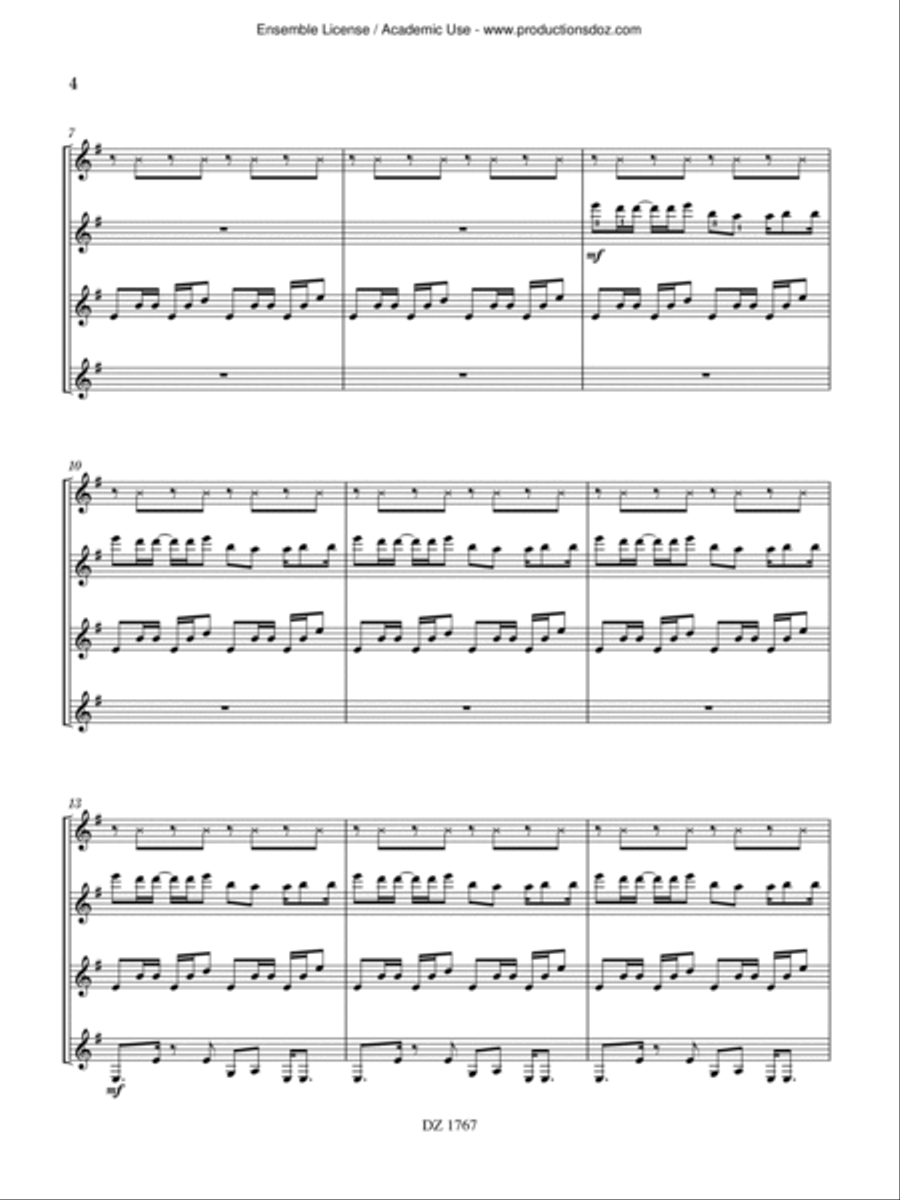 Souvenirs du Burkina Faso / Ouagadougou Guitar Ensemble scores gallery preview page 4