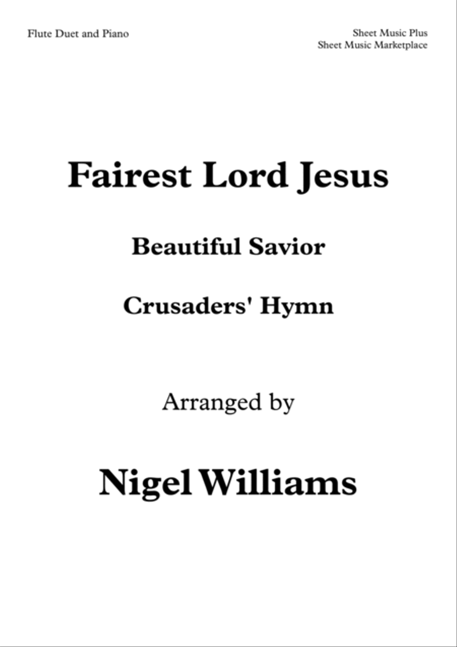 Fairest Lord Jesus (Beautiful Savior), for Flute Duet and Piano Flute Duet scores gallery preview page 2