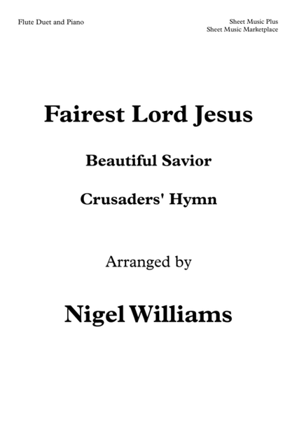 Fairest Lord Jesus (Beautiful Savior), for Flute Duet and Piano image number null