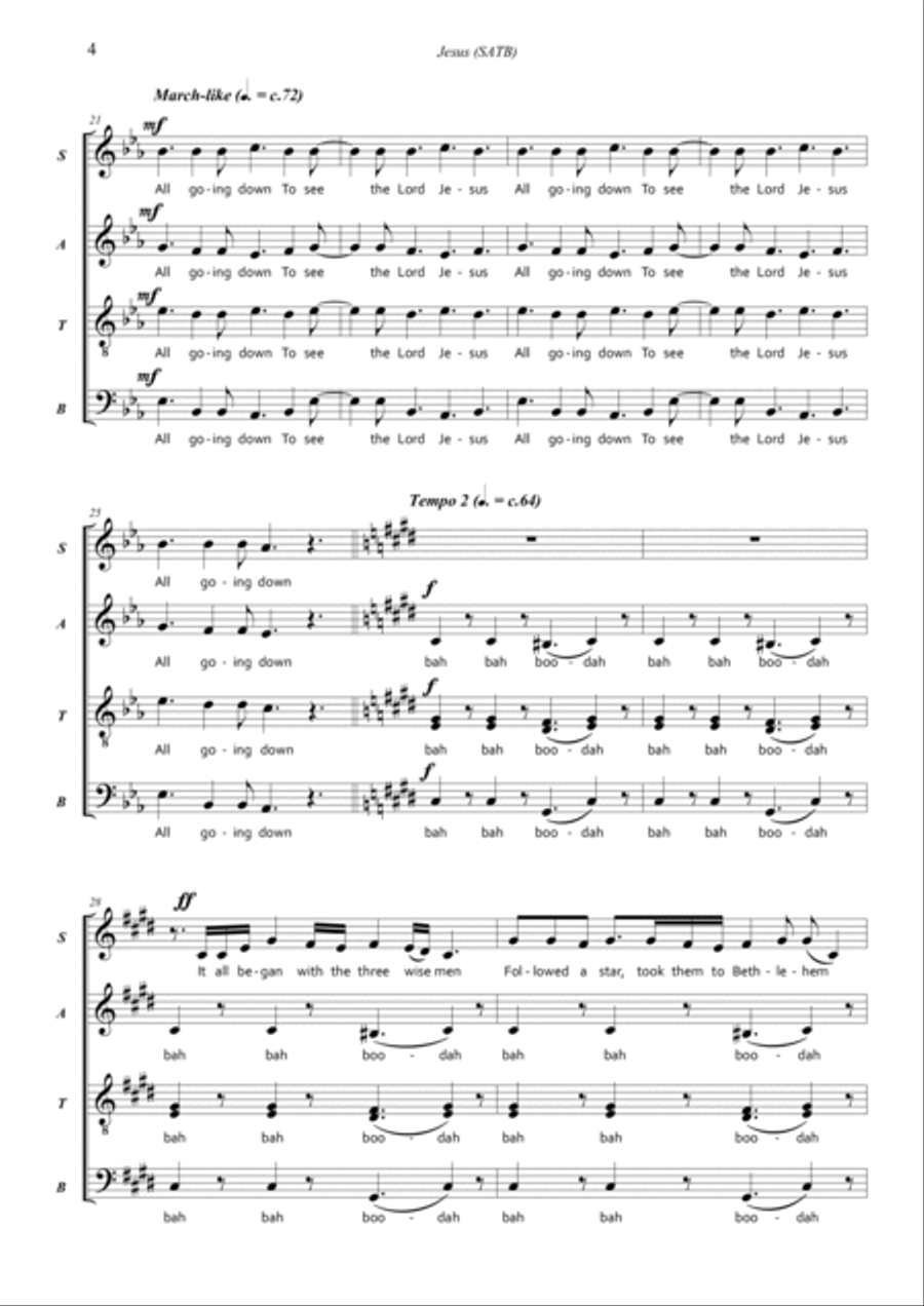 Jesus Jesus 4-Part scores gallery preview page 4