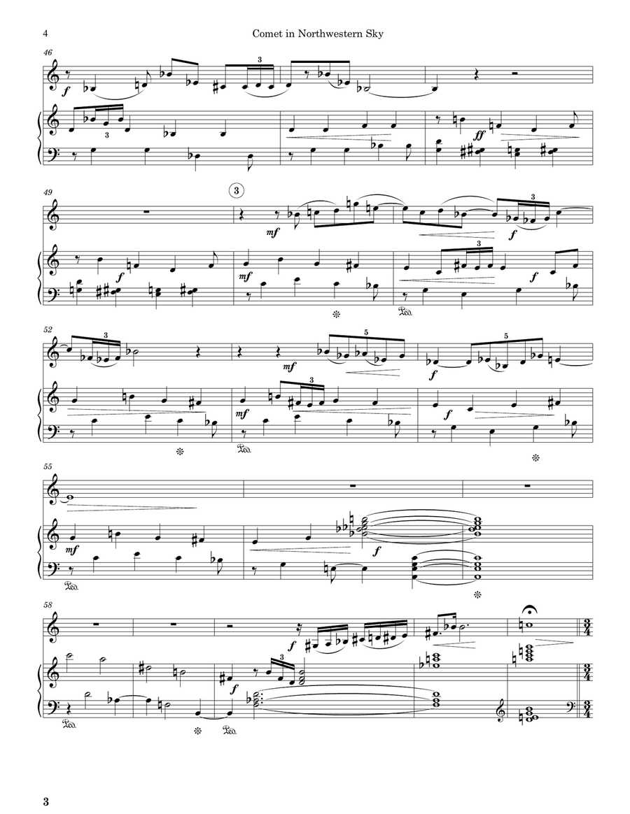 Comet in Northwestern Sky Chamber Music scores gallery preview page 4