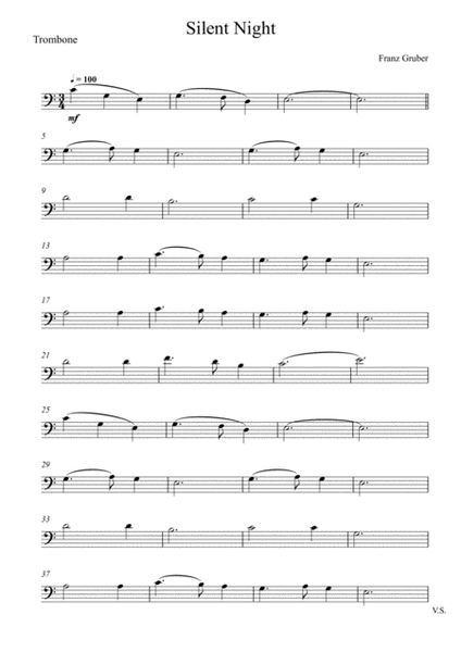 Franz Gruber - Silent Night (Trombone, Trombone and Tuba Trio) image number null