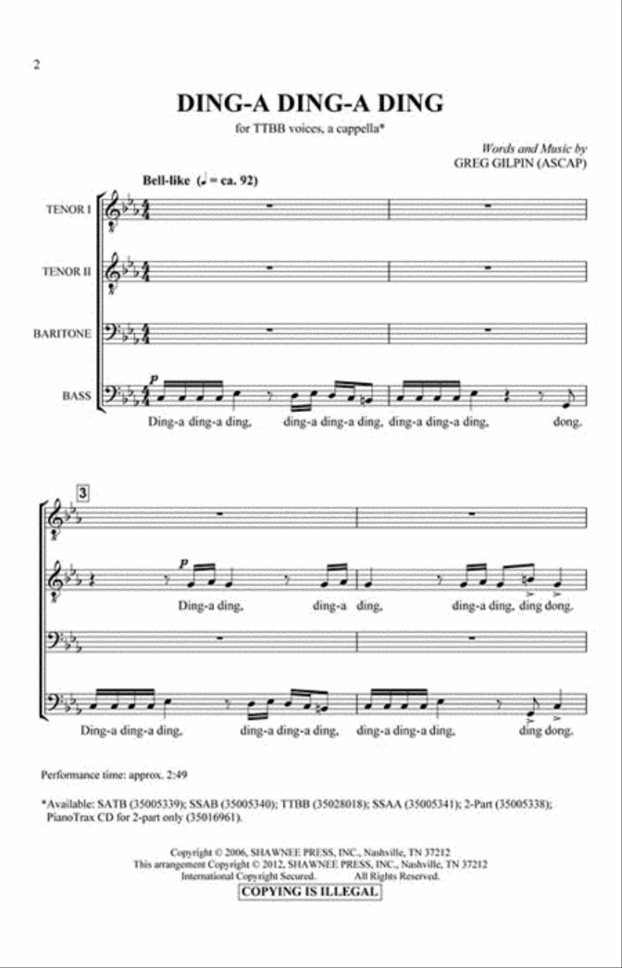 Ding-a Ding-a Ding TTBB scores gallery preview page 2