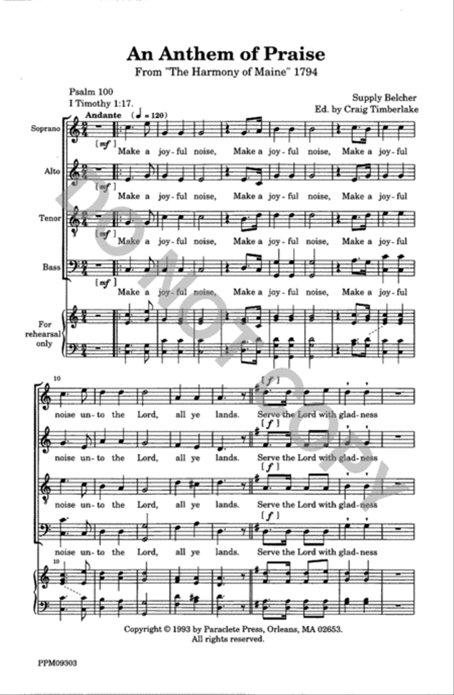 An Anthem of Praise 4-Part scores gallery preview page 2