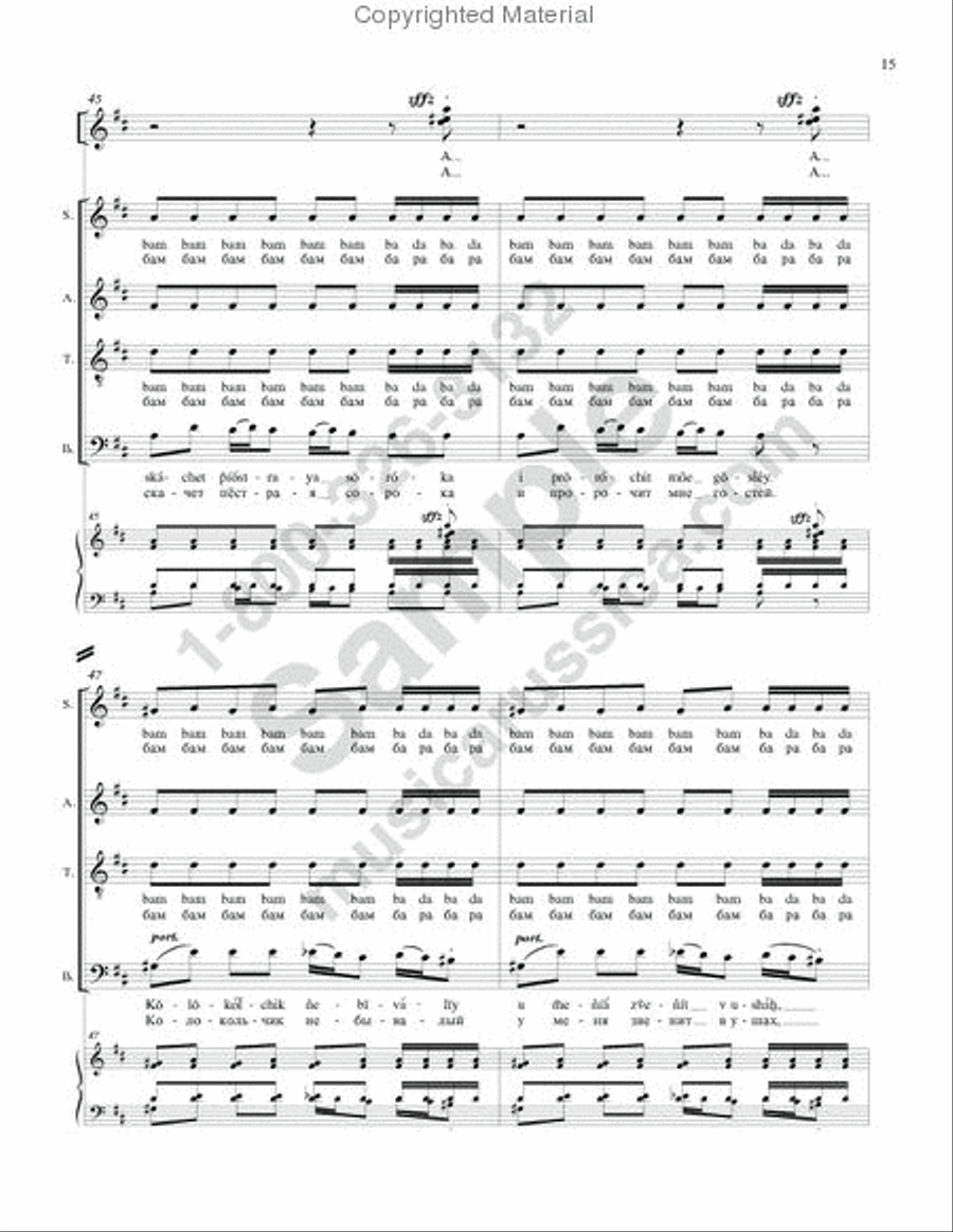 Magpie chatter ('Pushkin Wreath'-No.10) 4-Part scores gallery preview page 14