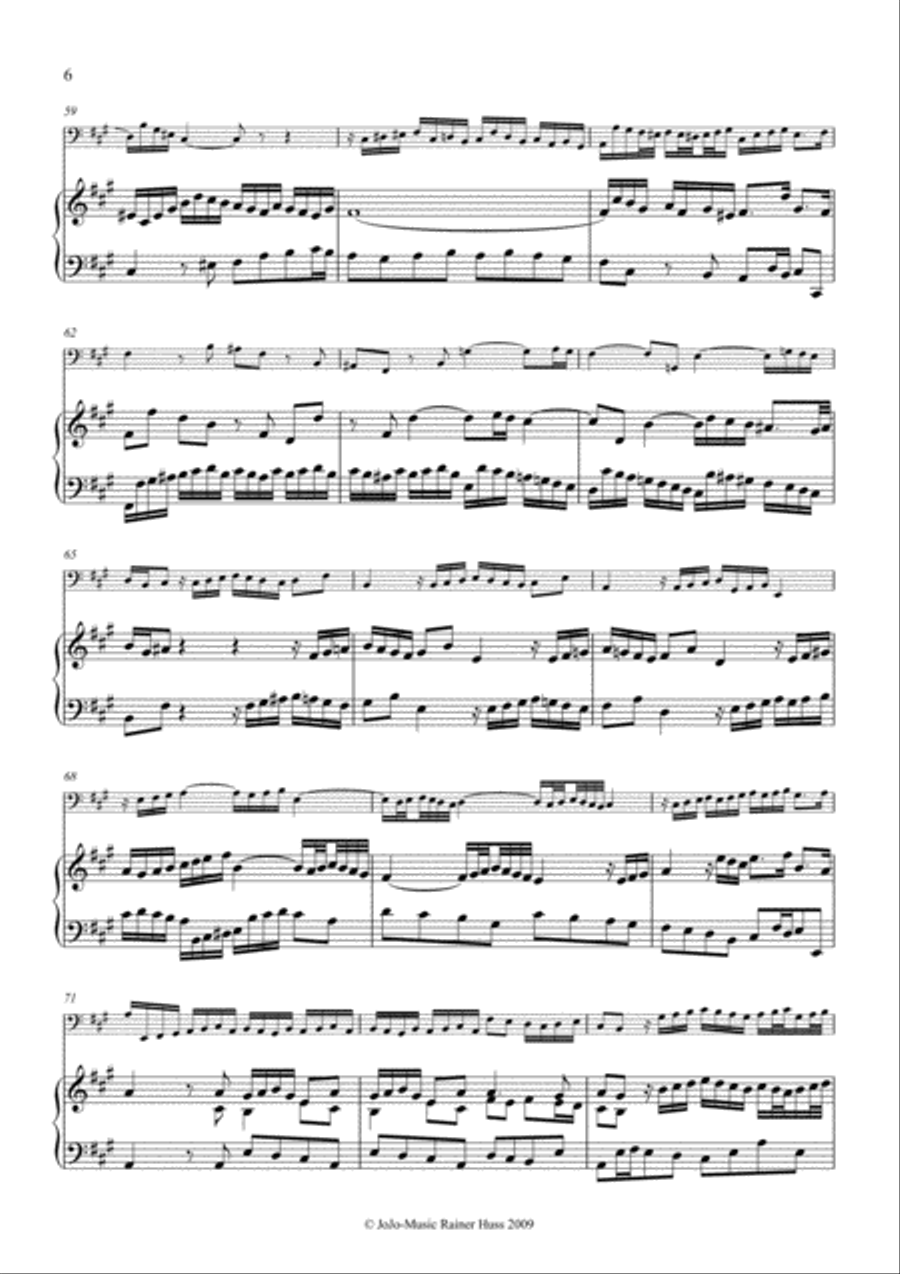 J.S.Bach Sonata in A, BWV 1032 Small Ensemble scores gallery preview page 6
