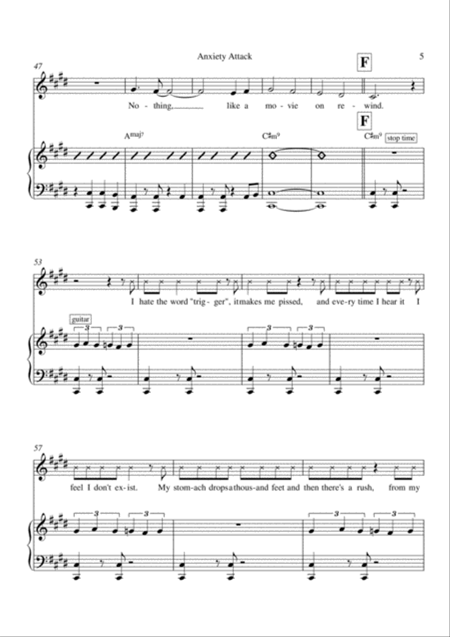 Anxiety Attack Anxiety Attack Alto Voice scores gallery preview page 5