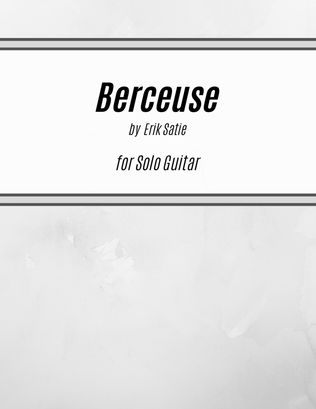 Book cover for Berceuse (for Solo Guitar)