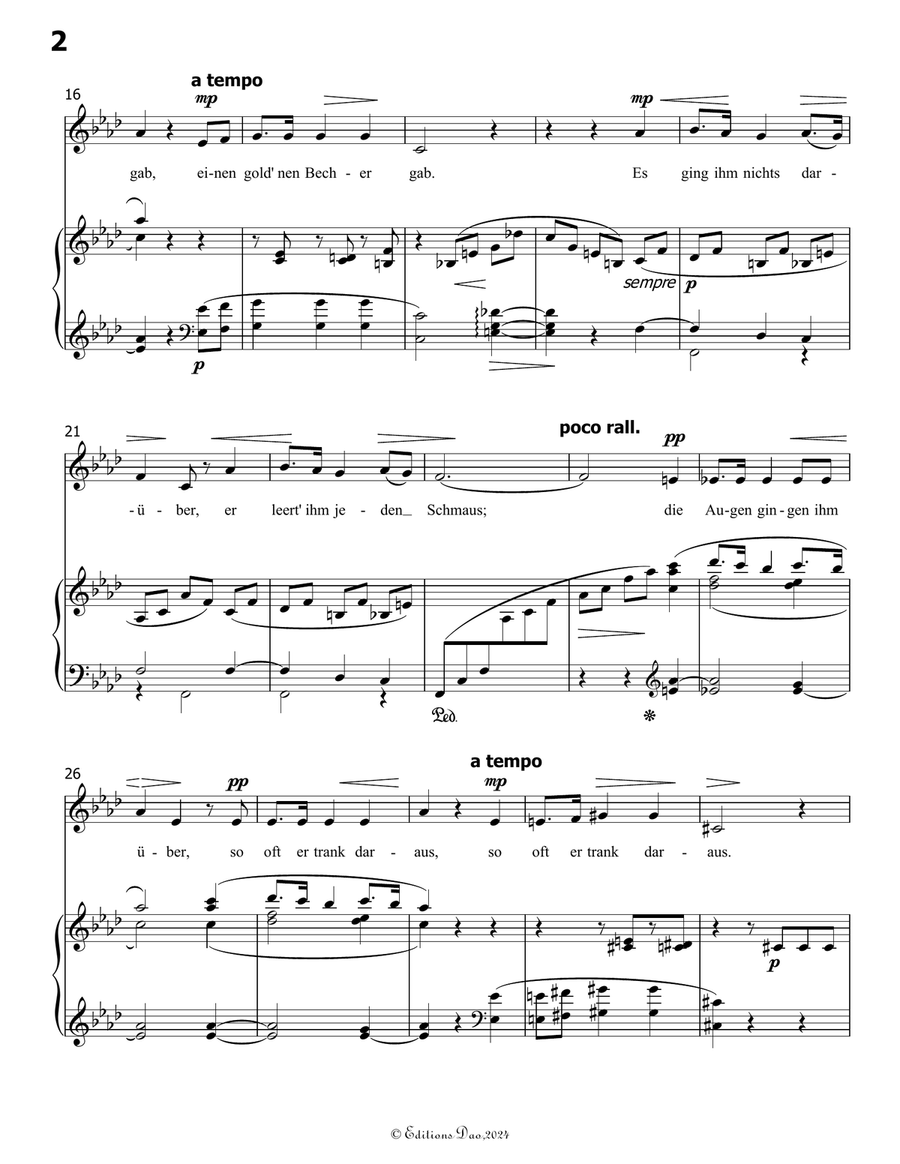 Der konig von thule, by Liszt, S.278, in f minor Voice scores gallery preview page 4