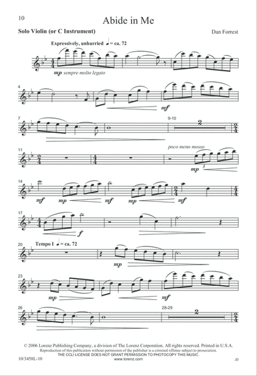 Abide in Me 4-Part scores gallery preview page 10