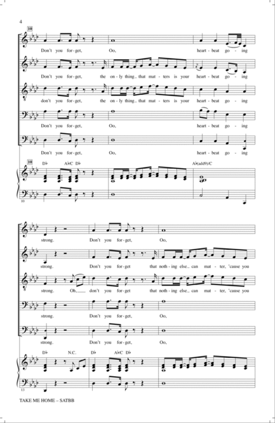 Take Me Home (arr. Roger Emerson) SATBarB scores gallery preview page 3