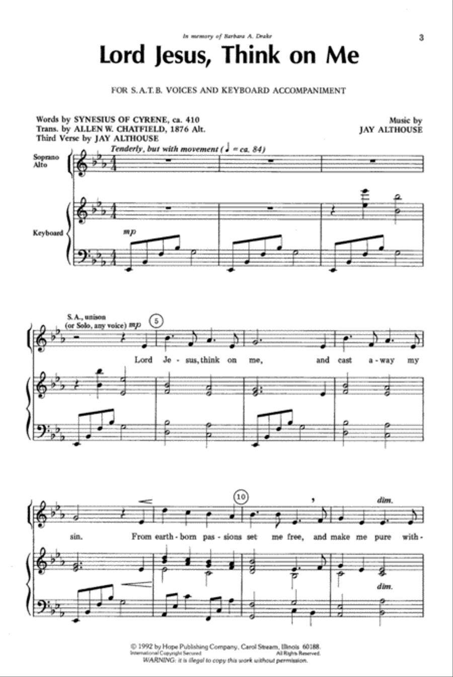 Lord Jesus, Think On Me Lord Jesus, Think On Me 4-Part scores gallery preview page 2