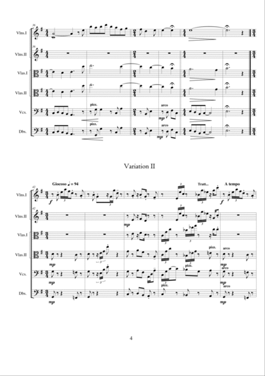 Fantasy no.5 in E minor - CS 265 forString orchestra String Quartet scores gallery preview page 4