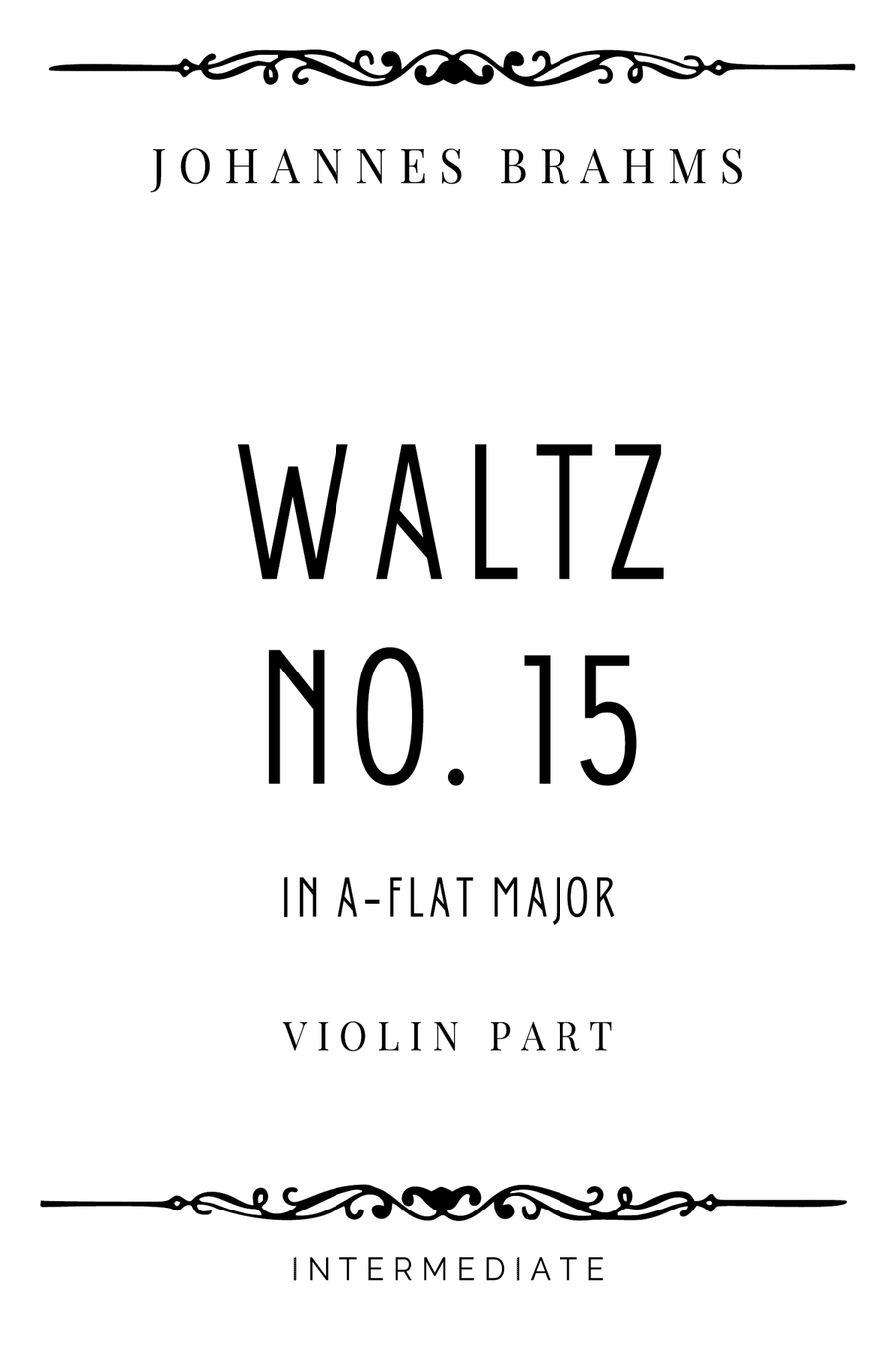 J. Brahms - Waltz No. 15 in A-flat Major - Intermediate Violin Solo scores gallery preview page 4