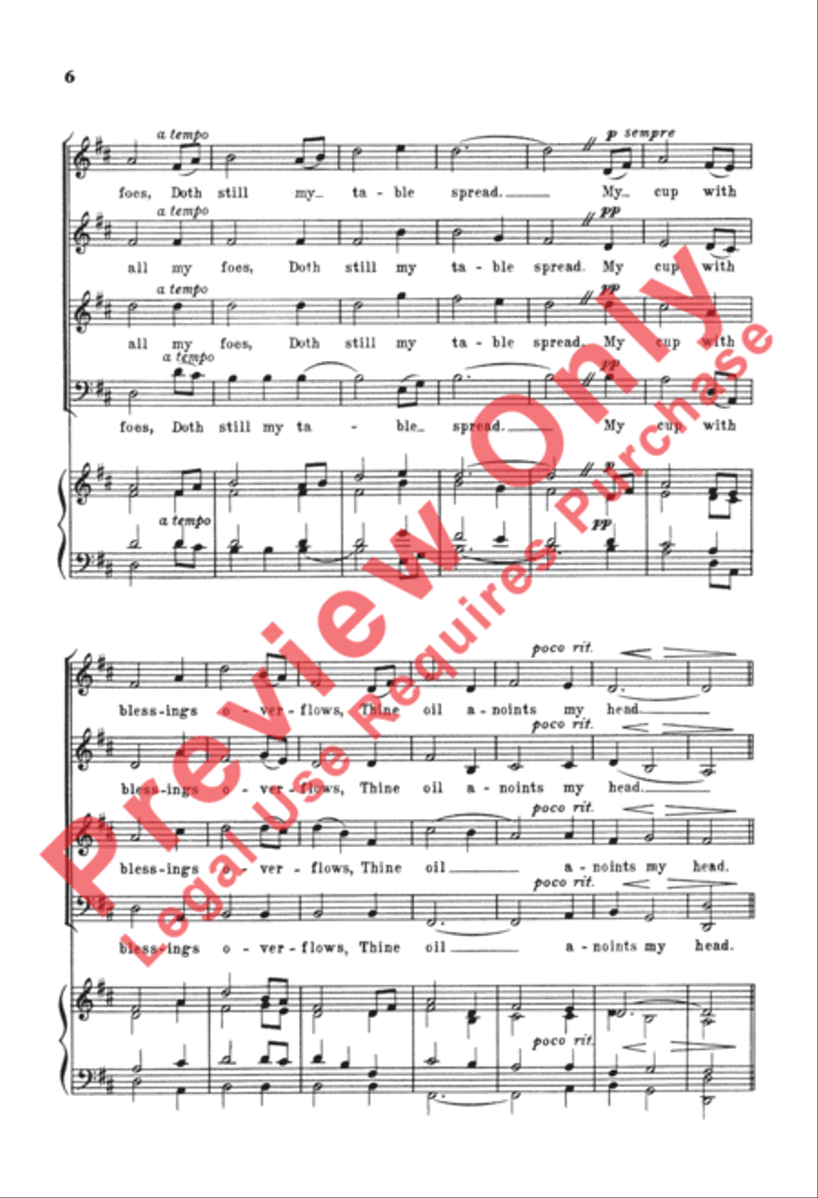 My Shepherd Will Supply My Need 4-Part scores gallery preview page 6