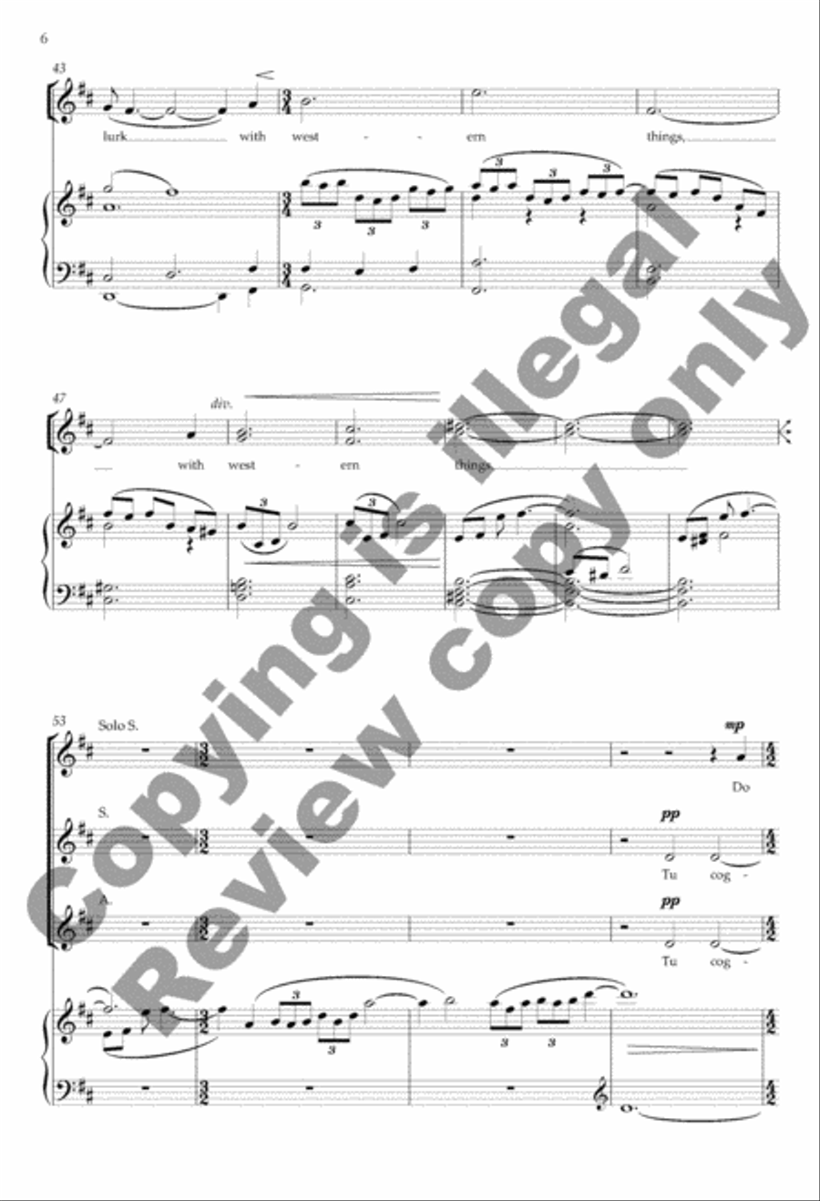 Psalm 139: tu cognovisti/Thou walkest with me SA scores gallery preview page 5