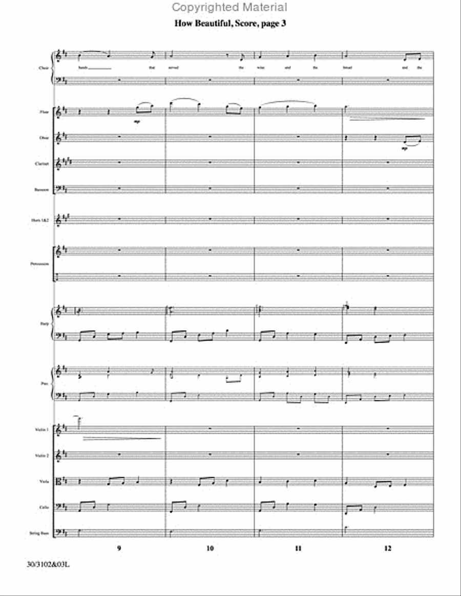 How Beautiful - Orchestral Score and Parts Choir scores gallery preview page 4