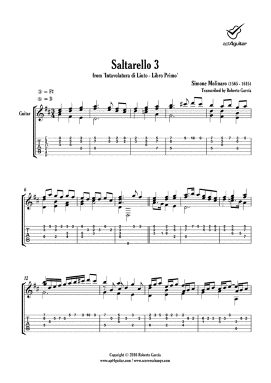 7 Saltarellos 7 Saltarellos Classical Guitar scores gallery preview page 6