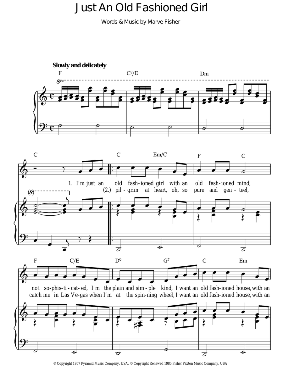 Just An Old Fashioned Girl Guitar scores gallery preview page 1