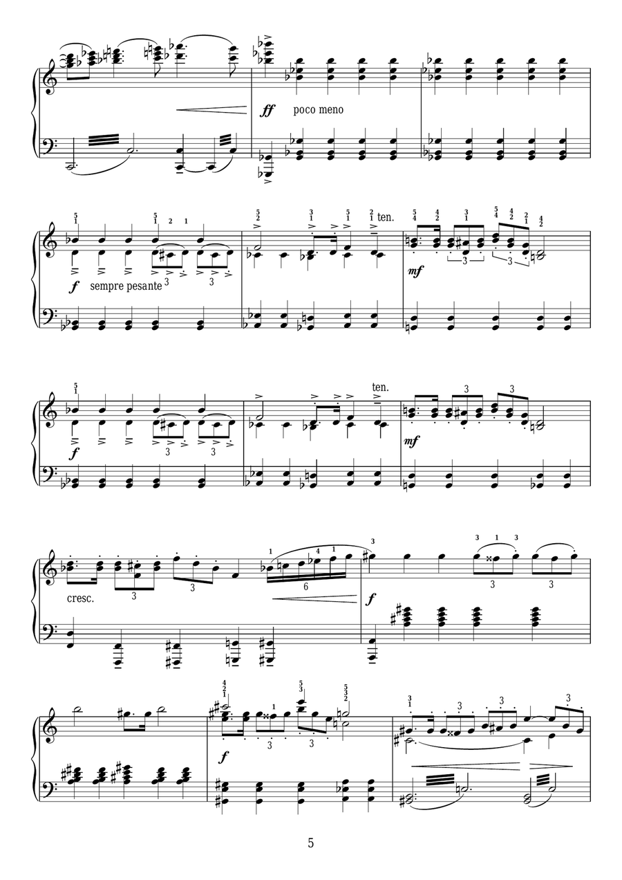 The Planets, Op. 32: Mars, the Bringer of War Piano Solo scores gallery preview page 5