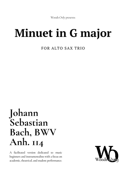 Minuet in G major by Bach for Alto Sax Trio image number null