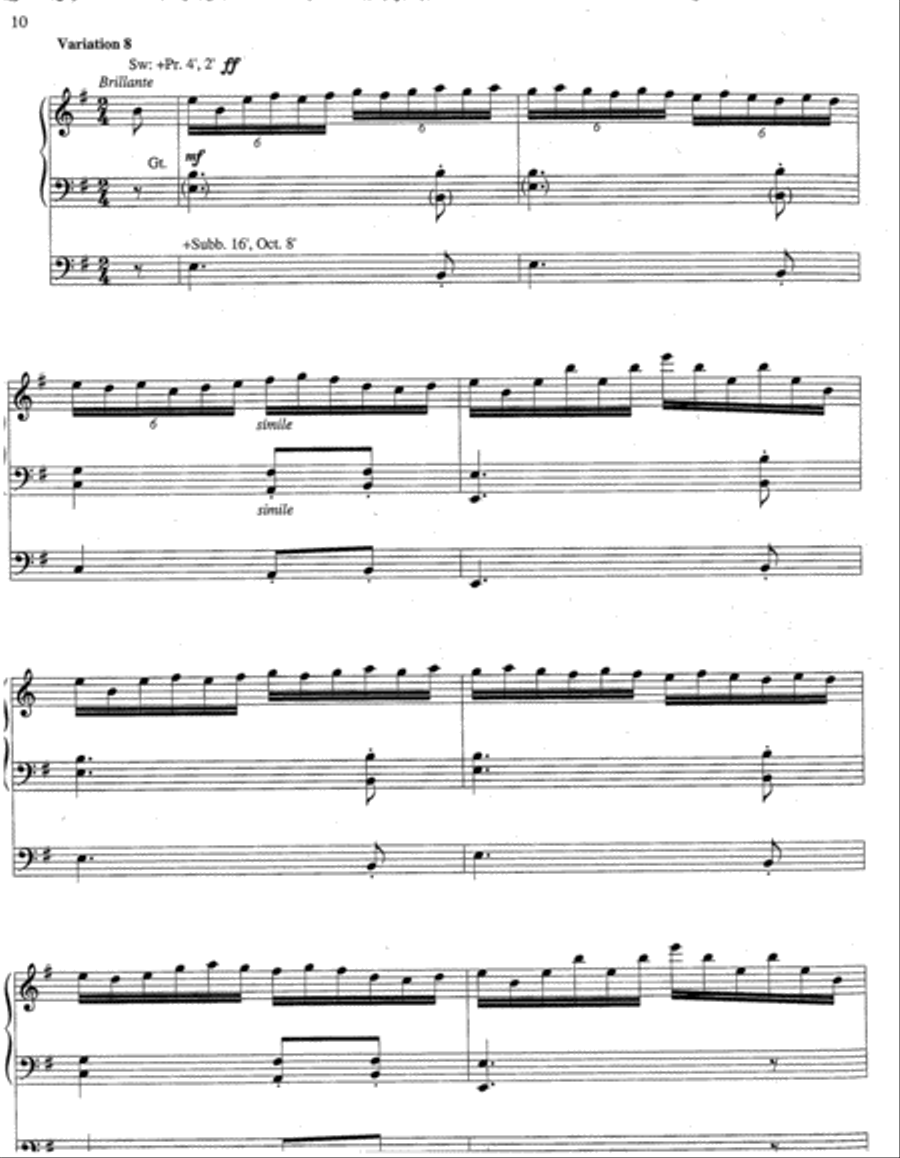 Variations on Twas in the Moon of Wintertime Organ scores gallery preview page 4