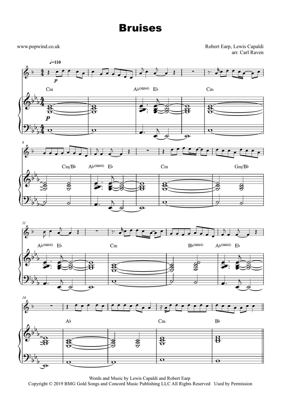 Bruises Clarinet Solo scores gallery preview page 2