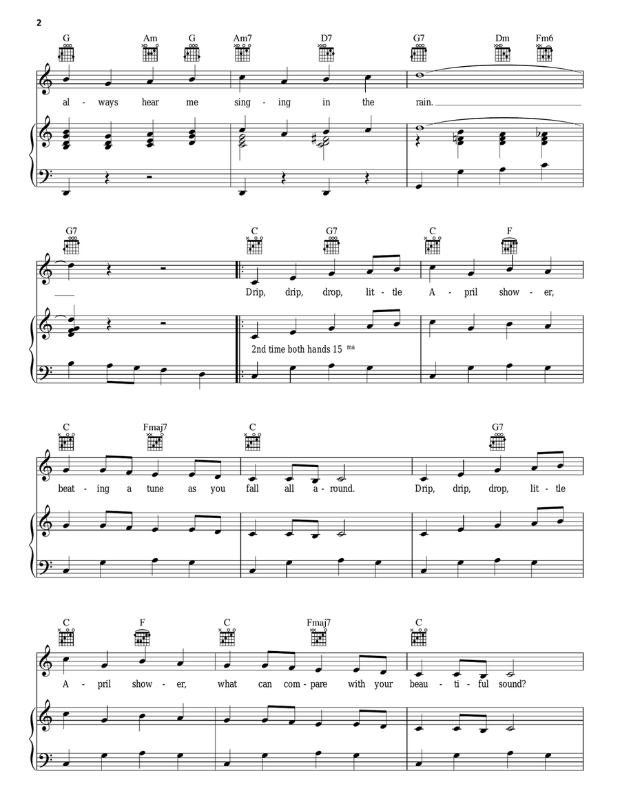 Little April Shower Little April Shower Piano, Vocal, Guitar scores gallery preview page 2