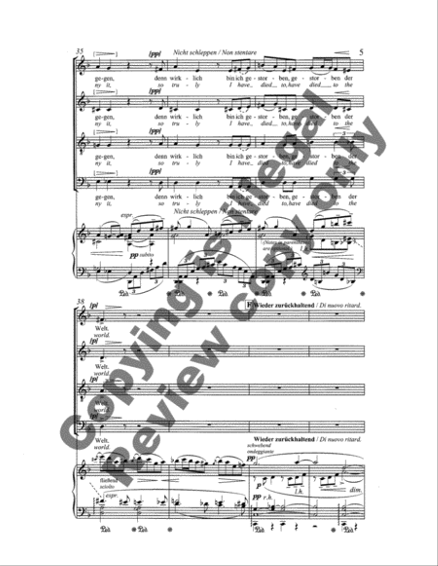 Ich bin der Welt abhanden gekommen: (Into This World I Came As a Lost One) 4-Part scores gallery preview page 12