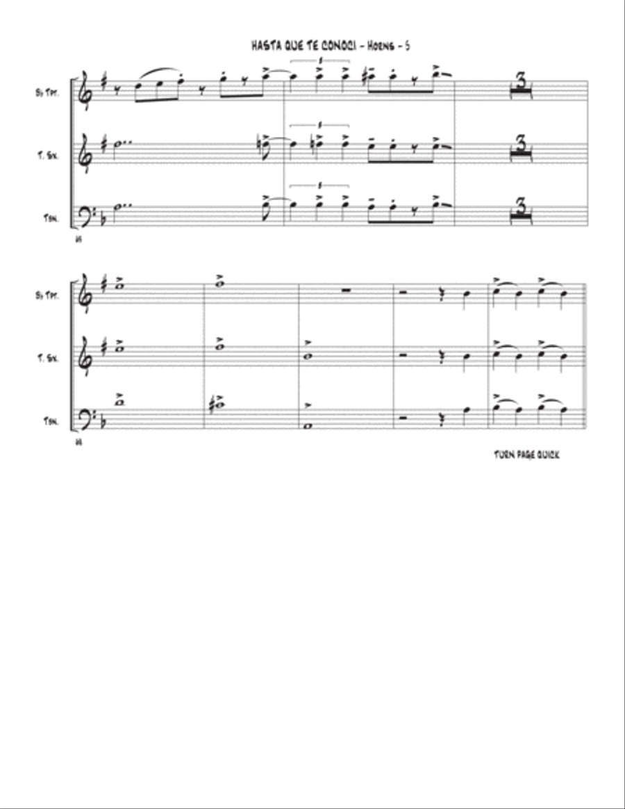 Hasta Que Te Conoci Tenor Saxophone scores gallery preview page 5