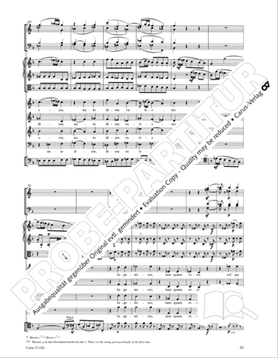 Missa longa in C major (Missa longa in C) 4-Part scores gallery preview page 53