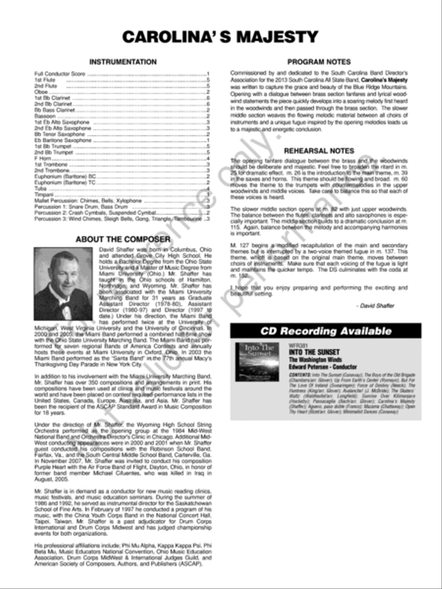 Carolina's Majesty Concert Band scores gallery preview page 3