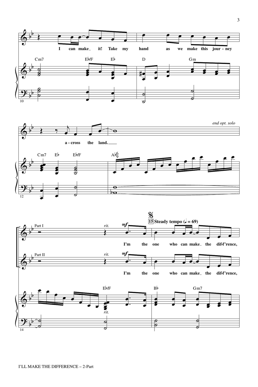 I'll Make The Difference (A Song Of Hope For Singers Around The World) 2-Part scores gallery preview page 2