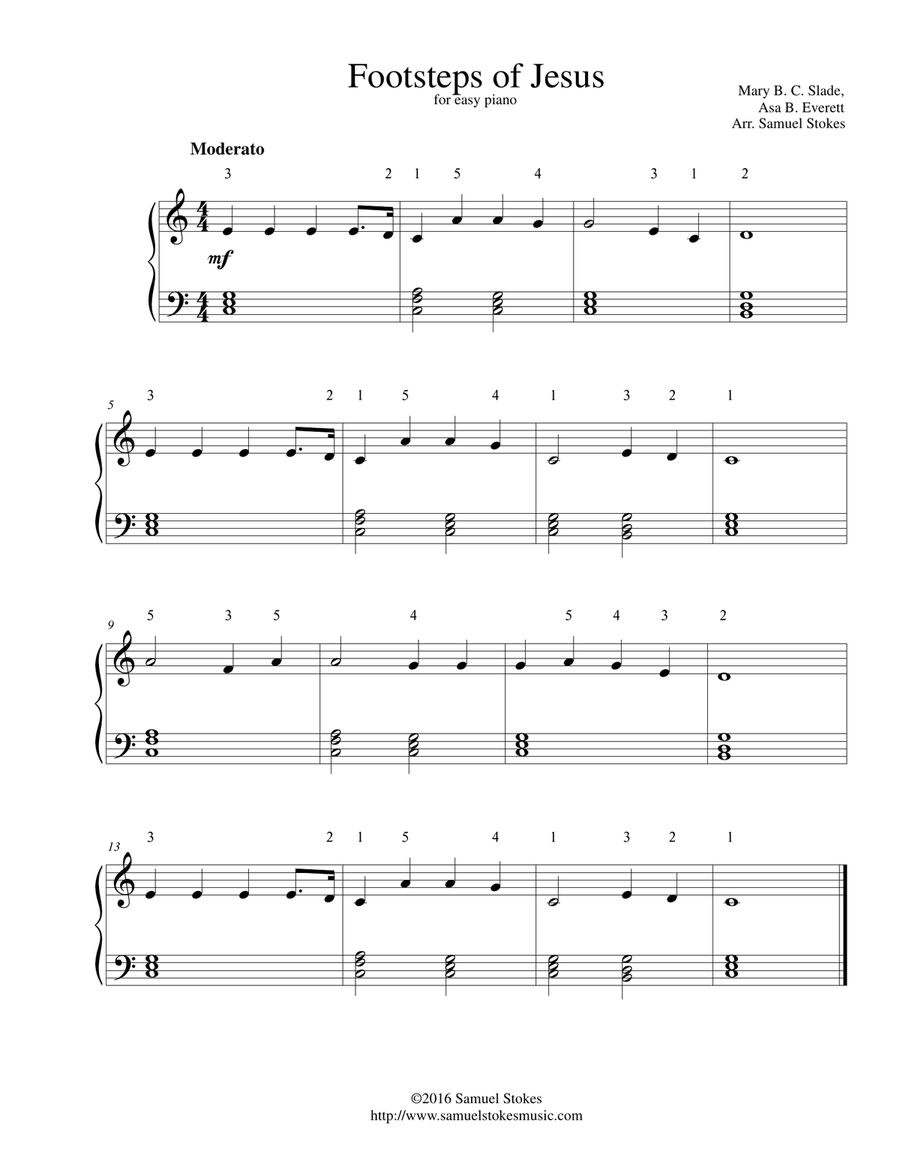 Footsteps of Jesus (Footprints of Jesus) - for easy piano Piano Method scores gallery preview page 1