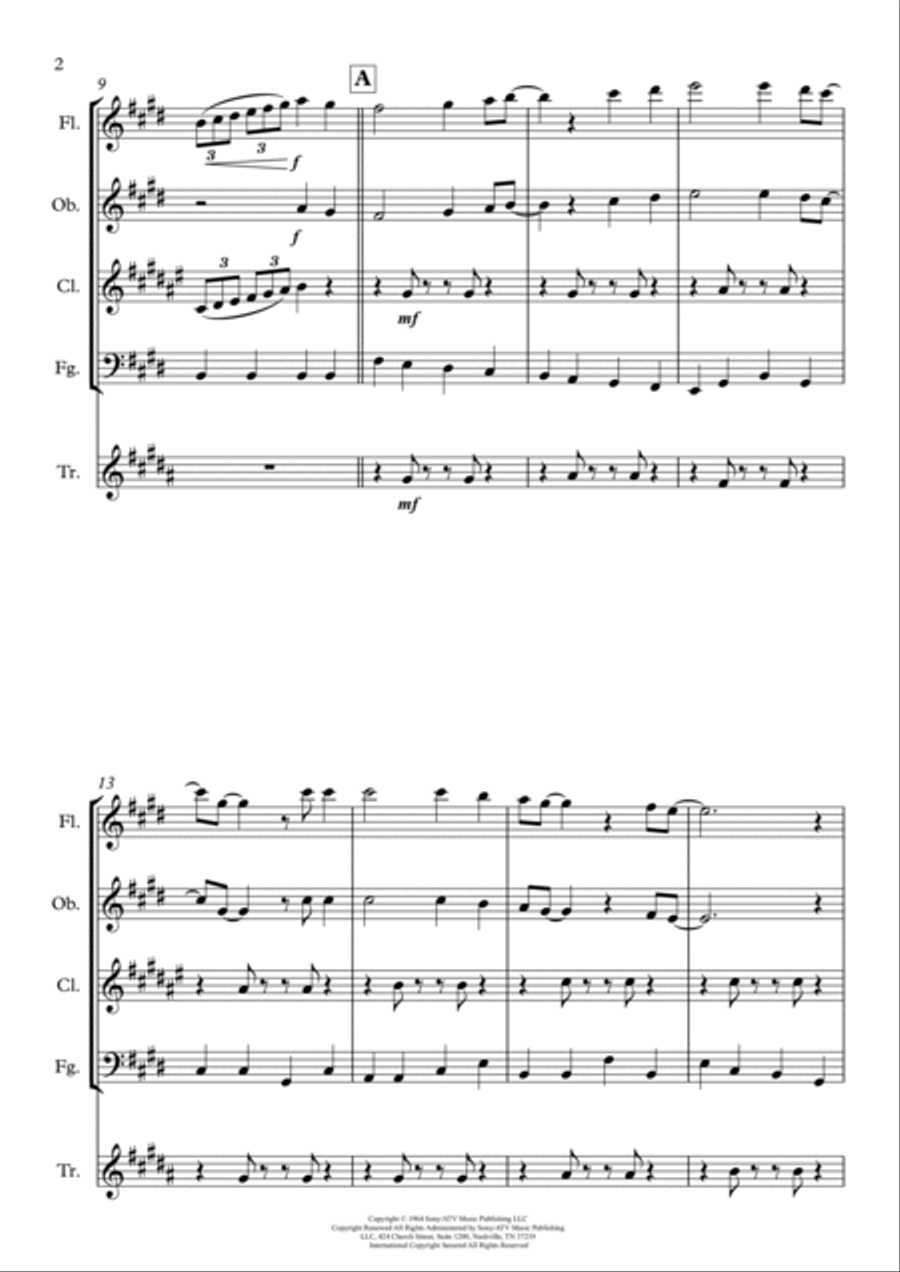All My Loving Woodwind Quintet scores gallery preview page 2