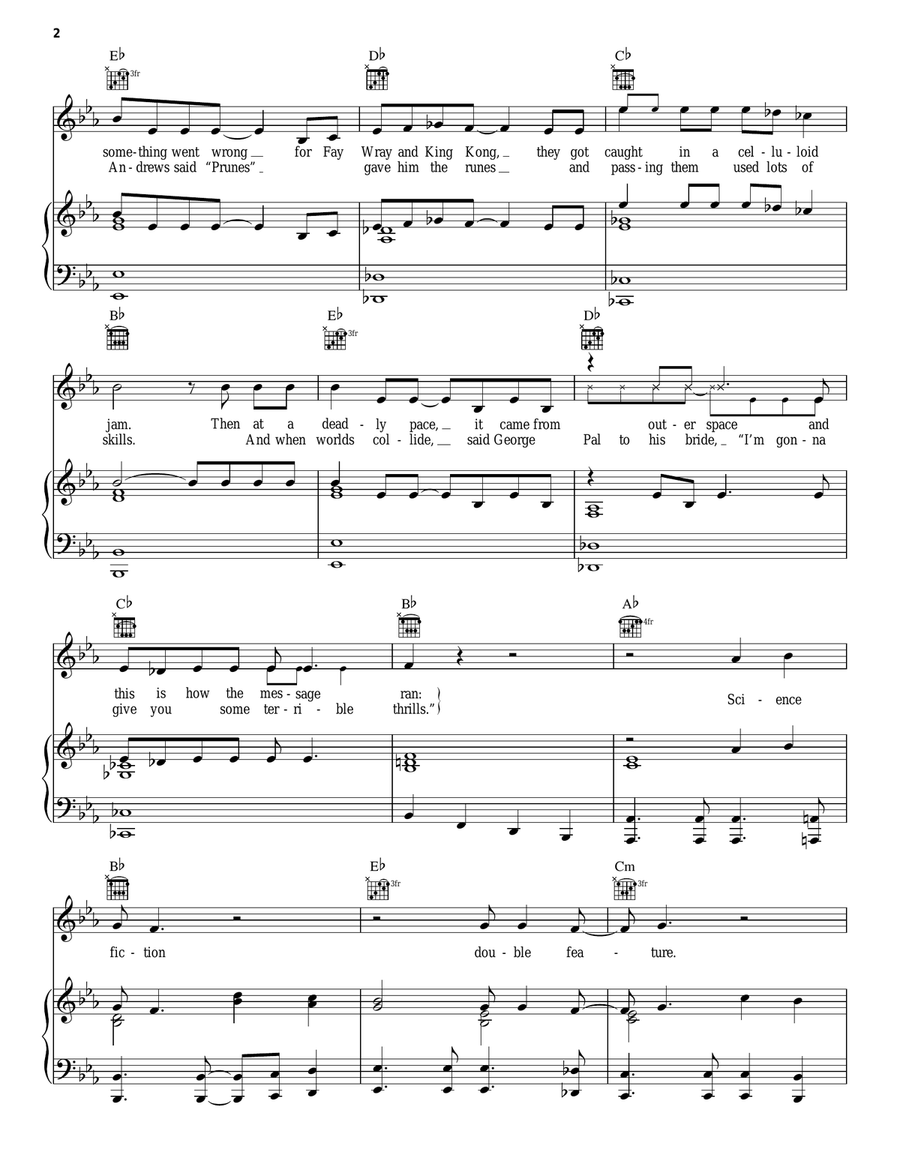 Science Fiction Double Feature Piano, Vocal, Guitar scores gallery preview page 2
