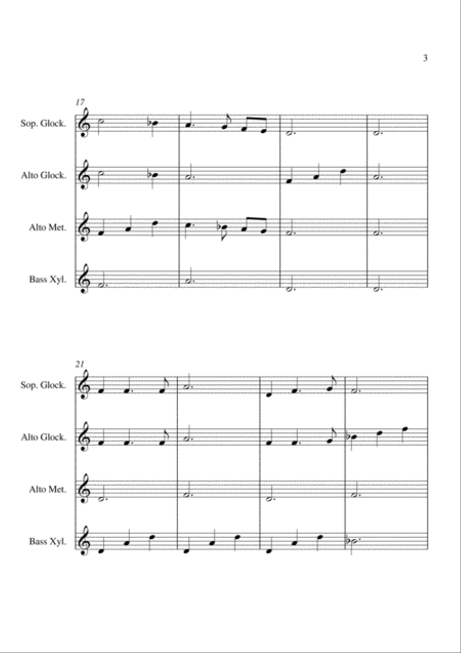 All The Pretty Little Horses - For Orff Ensemble Percussion Ensemble scores gallery preview page 3
