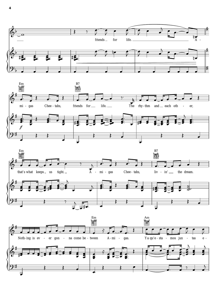 Amiga's Cheetahs Piano, Vocal, Guitar scores gallery preview page 4