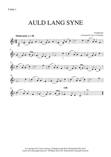 Auld Lang Syne for string quartet image number null