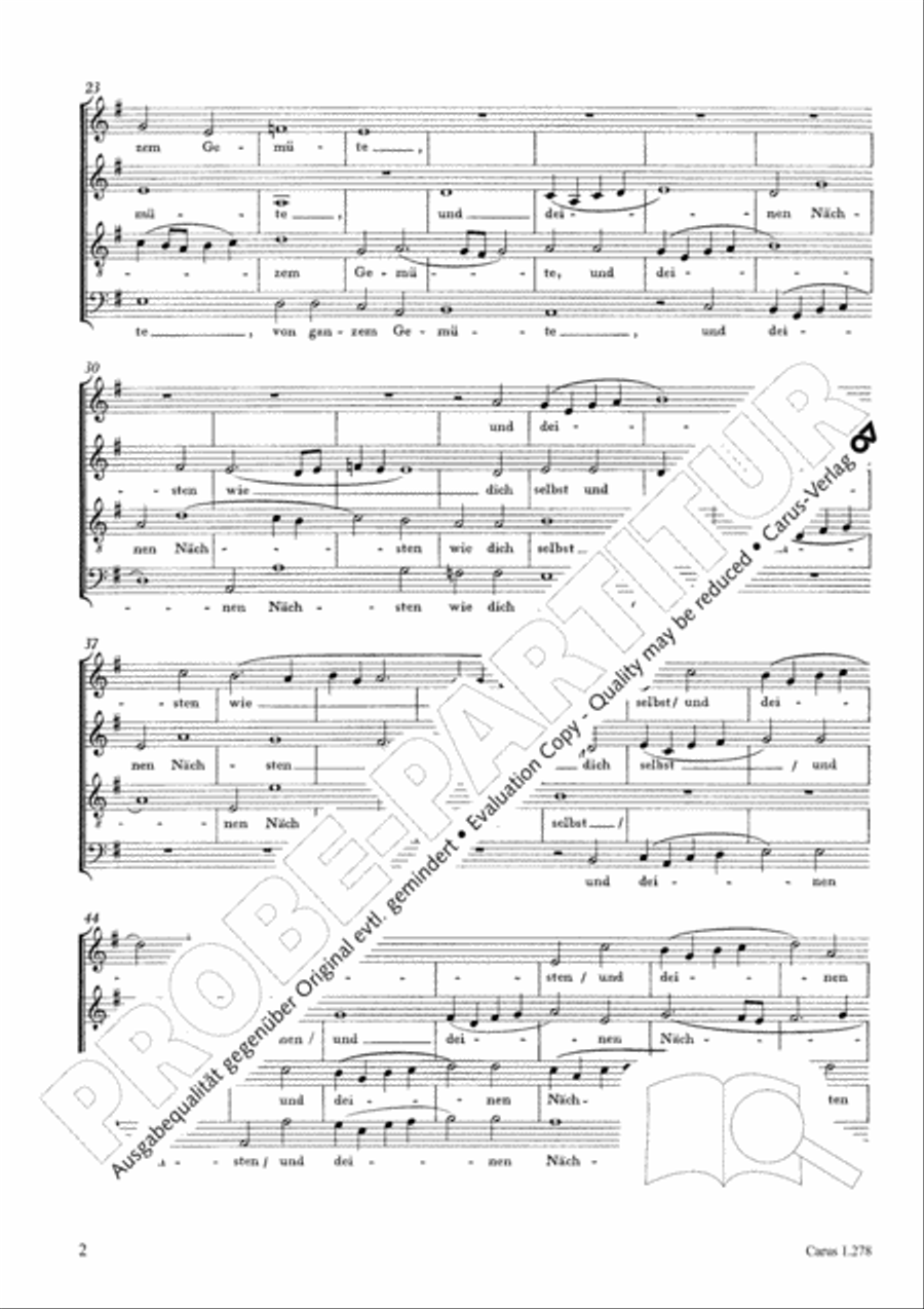 Du sollst lieben Gott, deinen Herren, von ganzem Herzen 4-Part scores gallery preview page 3