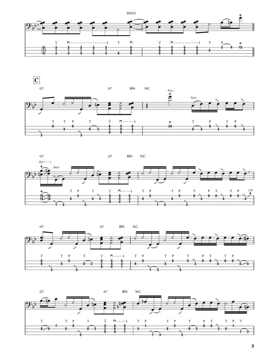 You Can't Hold No Groove Bass Guitar Tablature scores gallery preview page 3