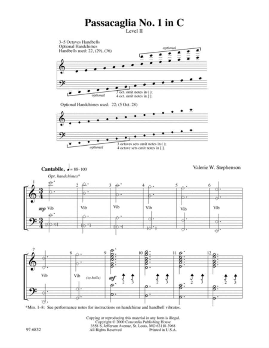 Passacaglia No. 1 in C Passacaglia No. 1 in C Handbell Choir scores gallery preview page 2