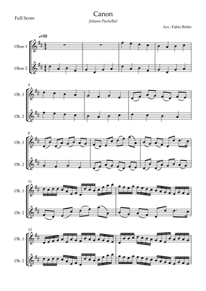 Canon - Johann Pachelbel (Wedding/Reduced Version) for Oboe Duo