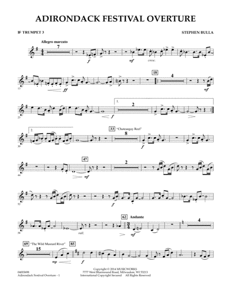 Adirondack Festival Overture - Bb Trumpet 3