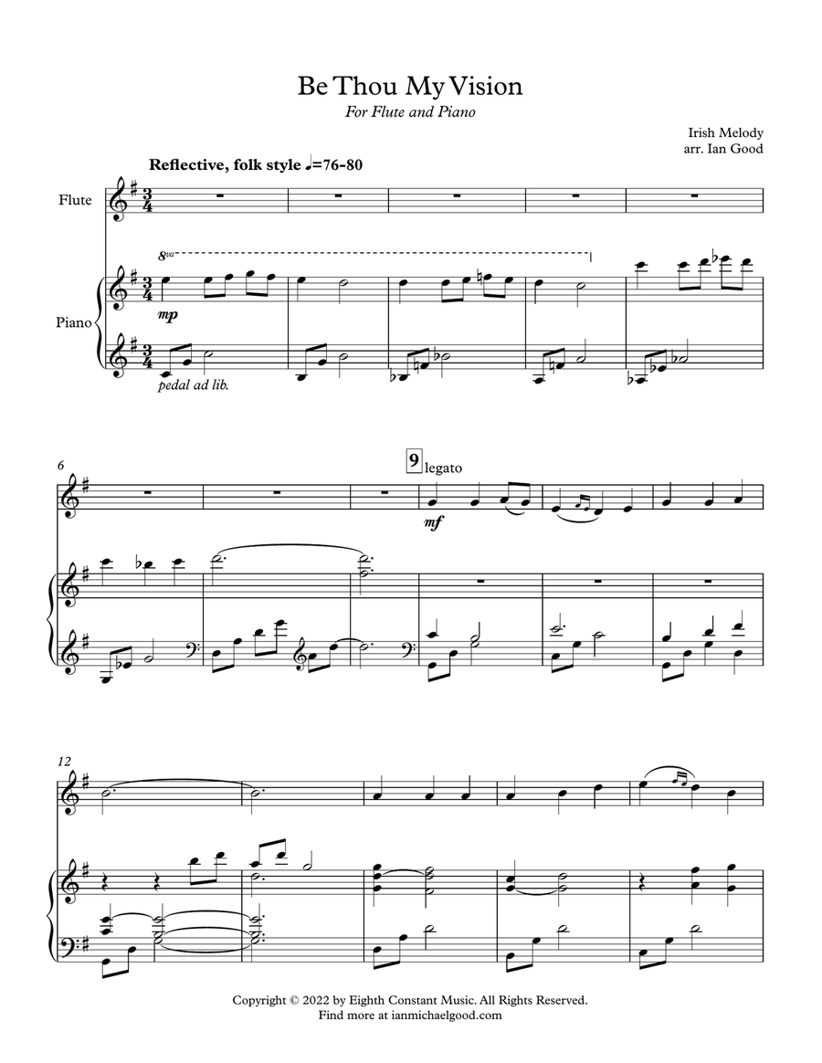 Be Thou My Vision (flute and piano) Flute scores gallery preview page 1
