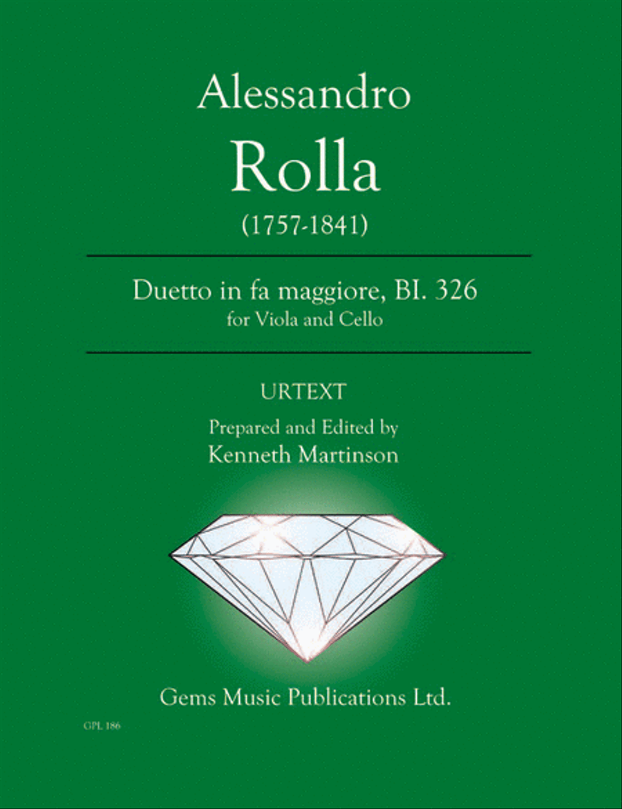 Duetto in fa maggiore, BI. 326 for Viola and Cello String Duet scores gallery preview page 1
