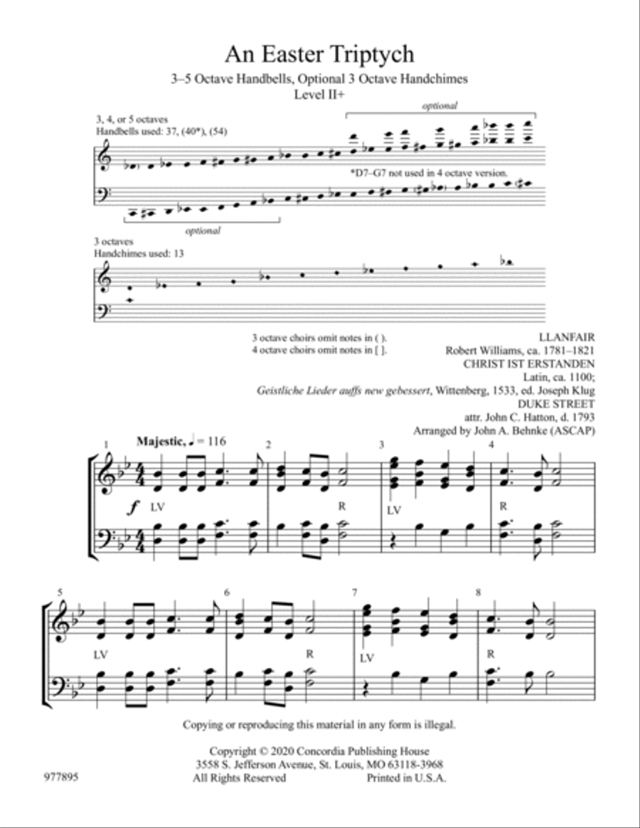 An Easter Triptych Handbell Choir scores gallery preview page 2