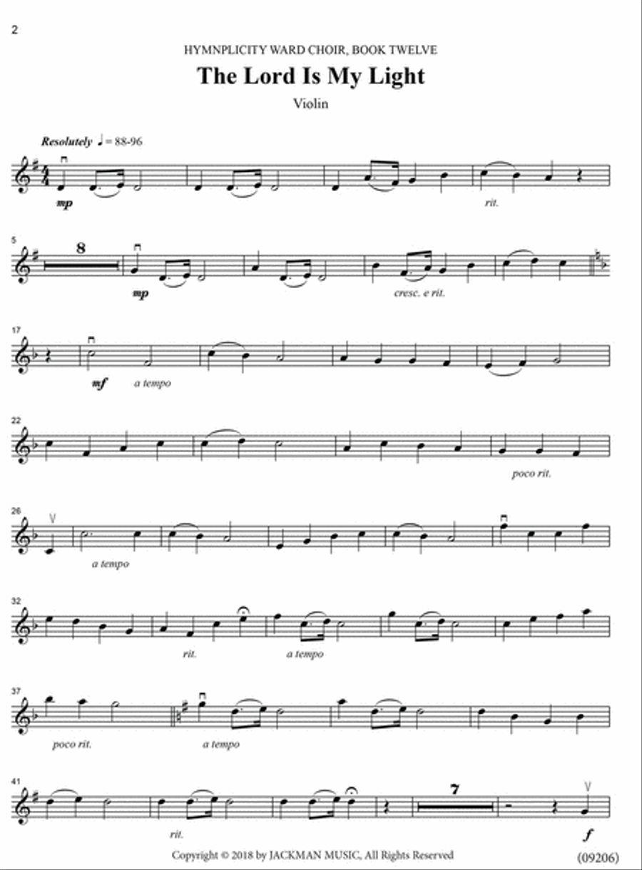 Hymnplicity Ward Choir Book 12 - Violin Parts 4-Part scores gallery preview page 2